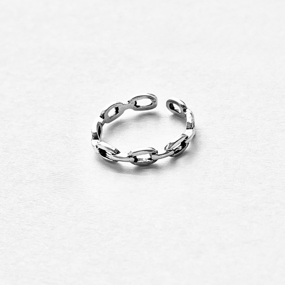 Sterling Silver Delicate Link Toe Ring, Silver Ri… - image 4